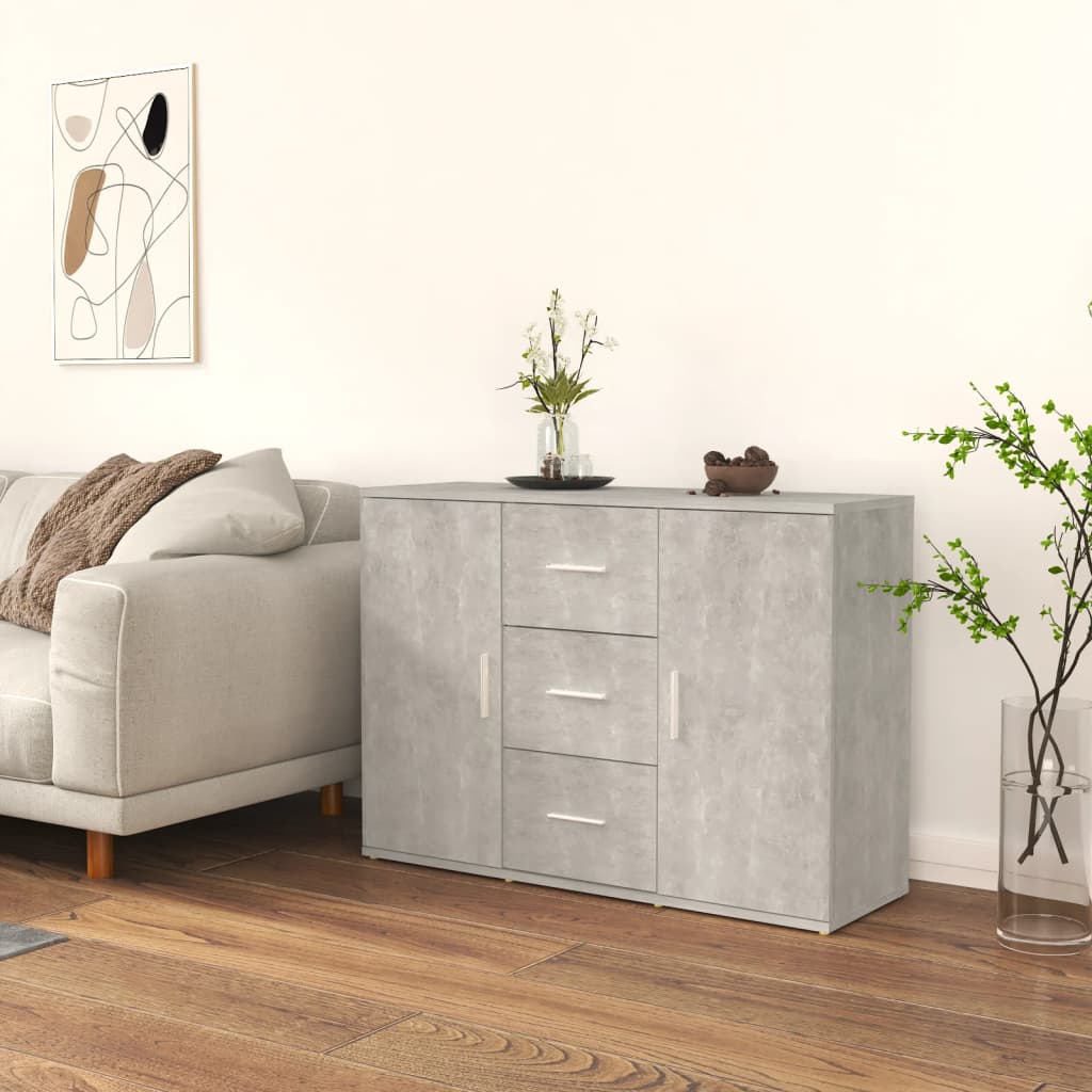 Szafka, szarość betonu, 91x29,5x65 cm, materiał drewnopochodny vidaXL