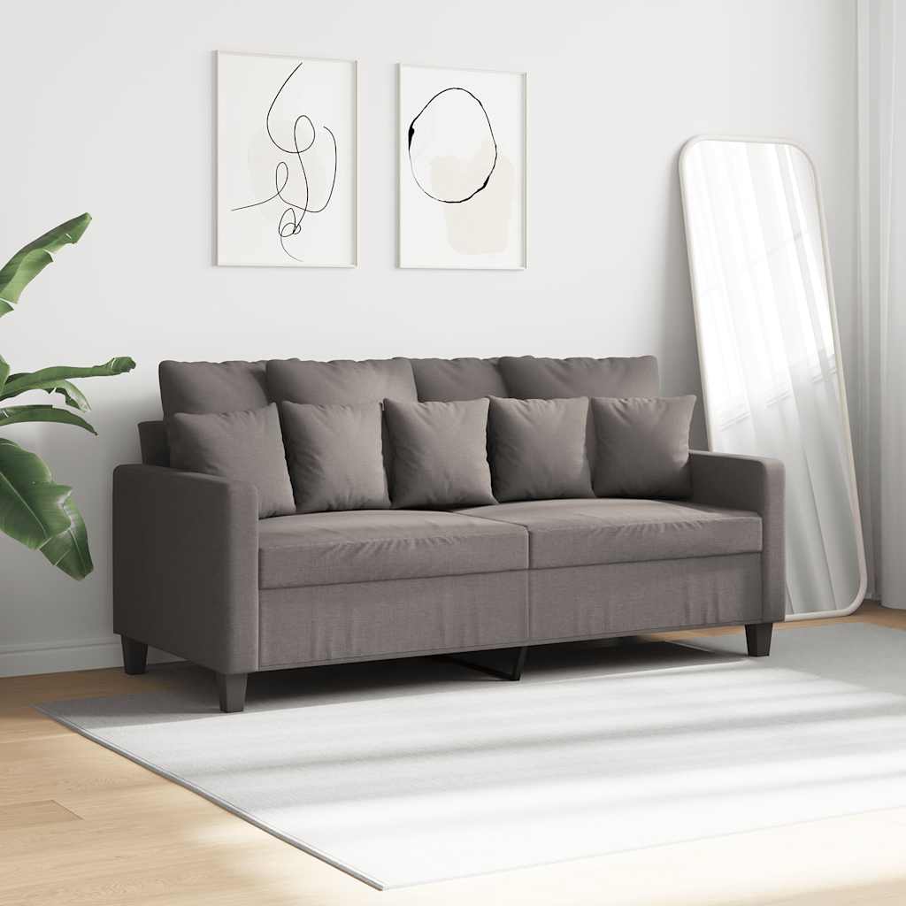 Sofa 2-osobowa, kolor taupe, 140 cm, tapicerowana tkaniną