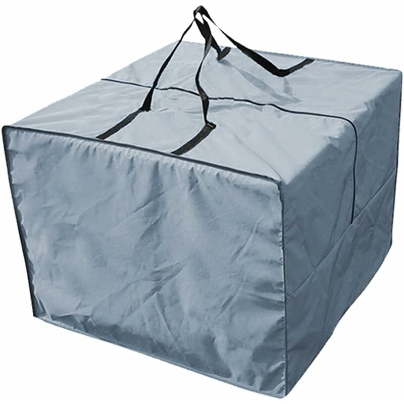 Torba do przechowywania poduszek – wytrzymała torba ogrodowa 210D, zamykana na suwak, z uchwytami, o pojemności 81 x 81 x 61 cm (szara)