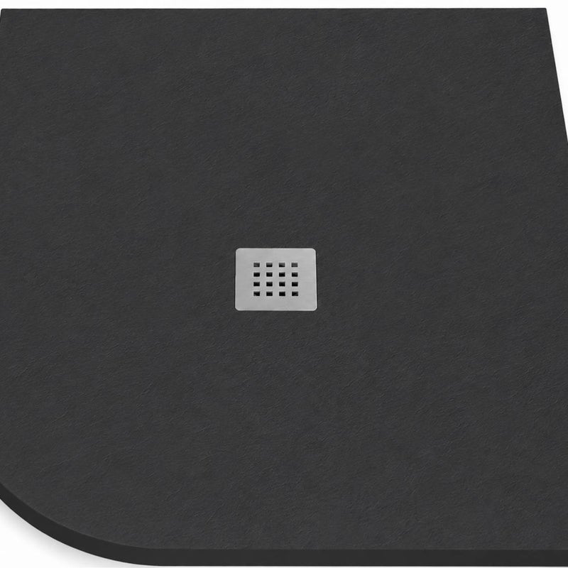 Brodzik półokrągły ROUND 80x80 cm Grafit kratka ze stali