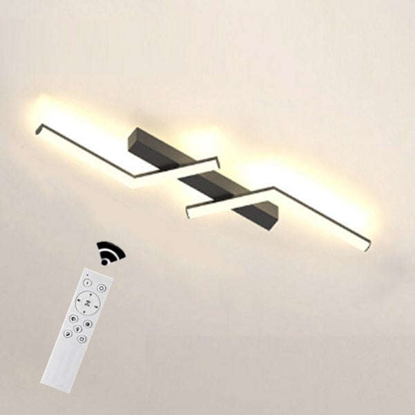 Czarna lampa sufitowa, płynna regulacja, z pilotem, oświetlenie dekoracyjne wnętrza - 60 cm