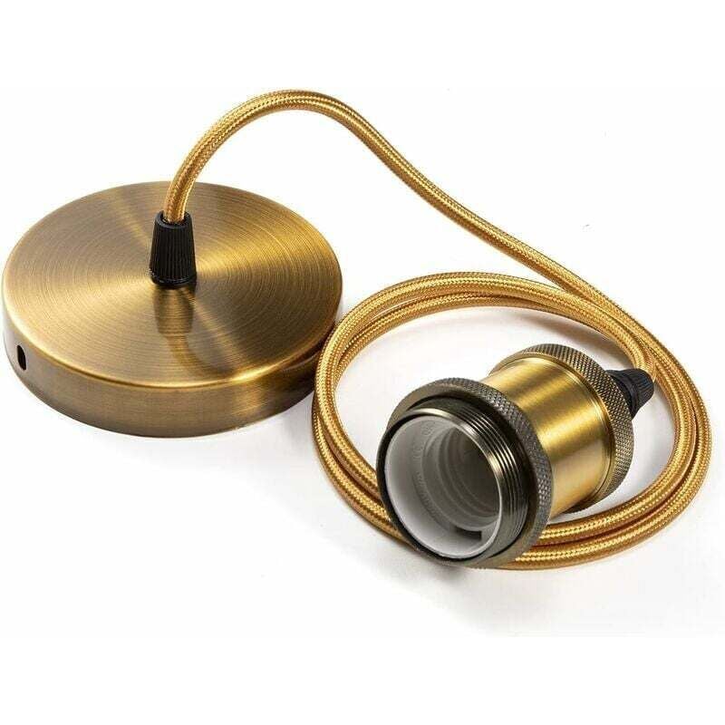 Lampa wisząca metalowa Zawieszenie lampy Oprawki lamp E27 z kablem, oprawka lampy Pleciona oprawka do zawieszenia sufitowego 90 cm