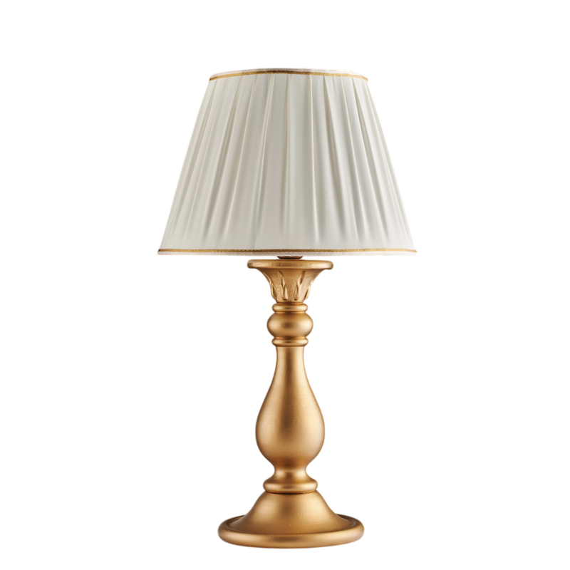 Lume in legno oro antico 1 luce con paralume dm.35 H.60 - Ø35