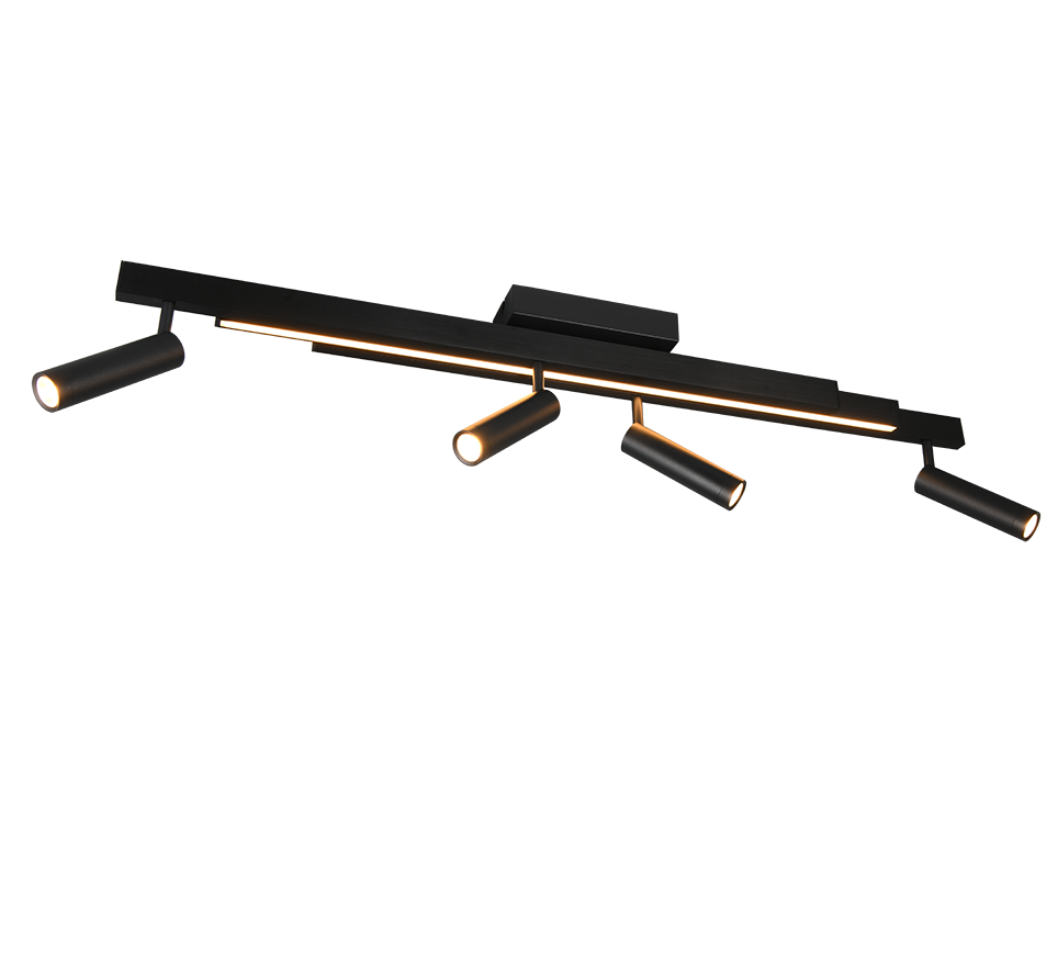 Lampa sufitowa nowoczesna czarna rozsuwane sticki reflektorki pilot LED 34W ZENO Trio