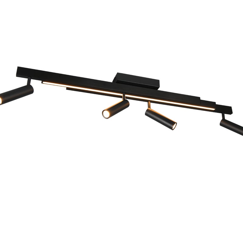 Lampa sufitowa nowoczesna czarna rozsuwane sticki reflektorki pilot LED 34W ZENO Trio