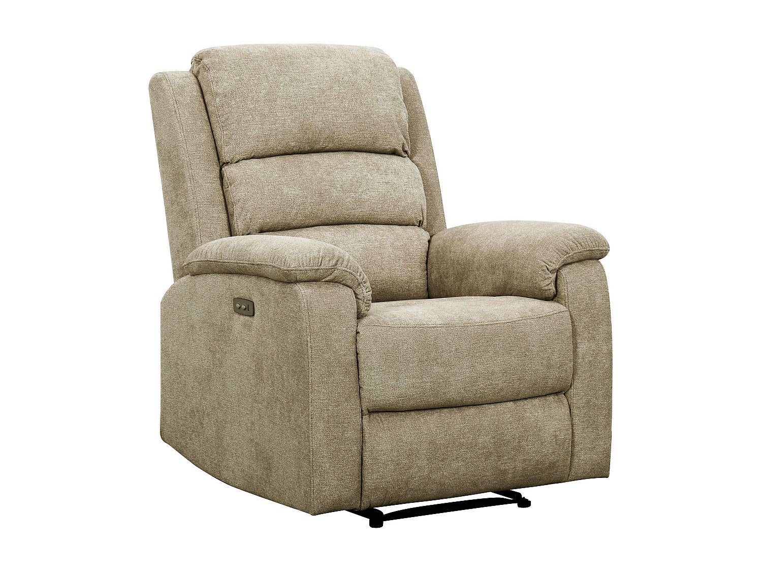 Fotel z elektryczną funkcją relax z tkaniny taupe NEVERS