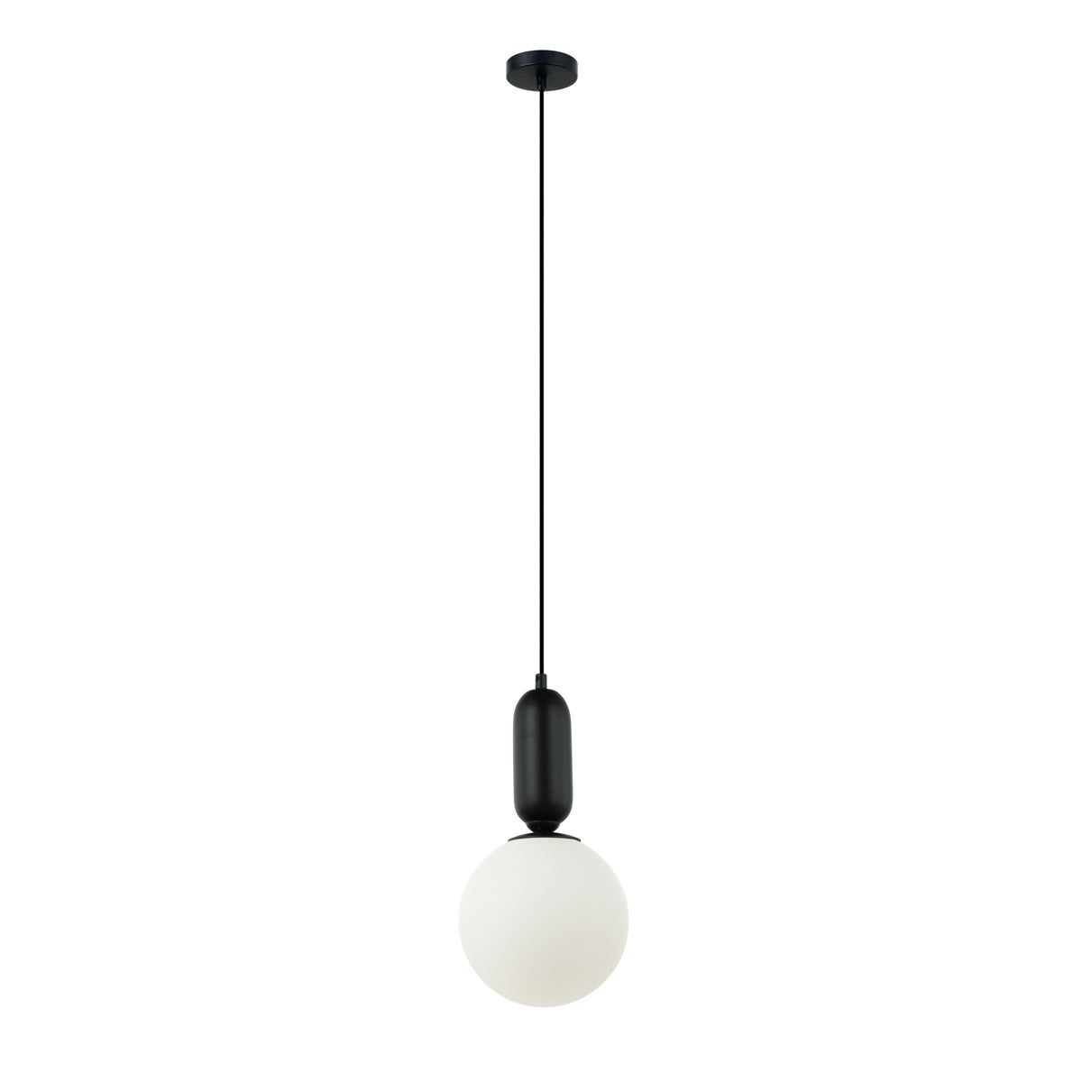 Lampa wisząca biała kula Aldeva czarna 1xE27x40W metal wym:120x20x20cm IP20 Italux