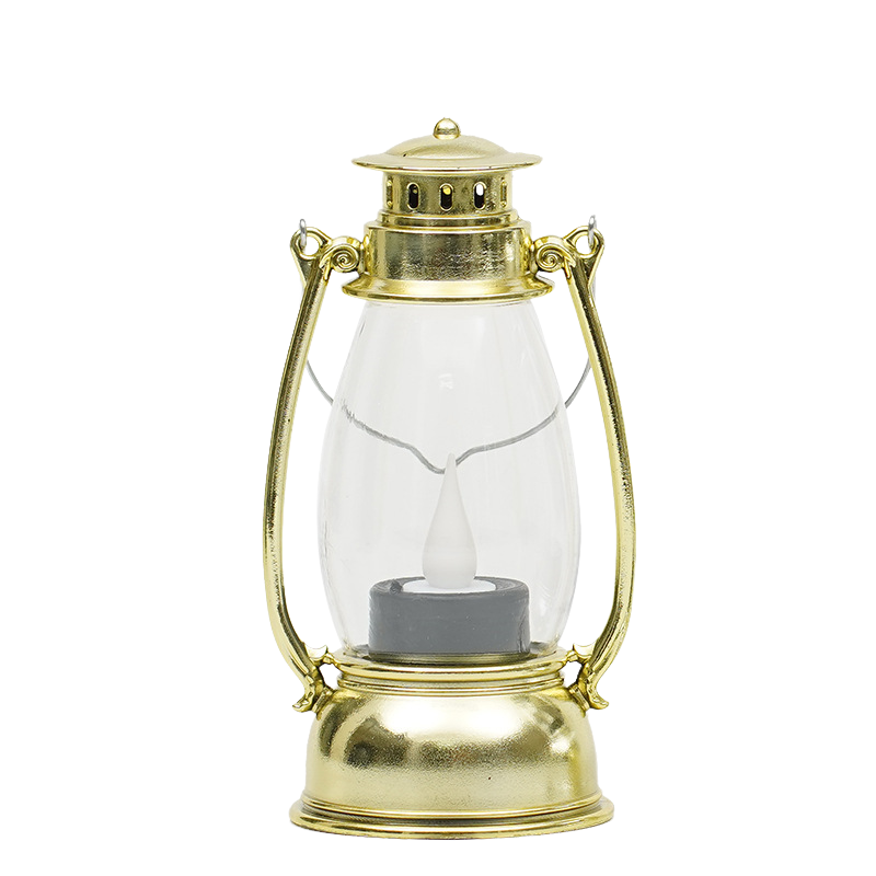 Miniaturowa latarnia, 1 sztuka, lampa wisząca zewnętrzna, zdobiona złotem