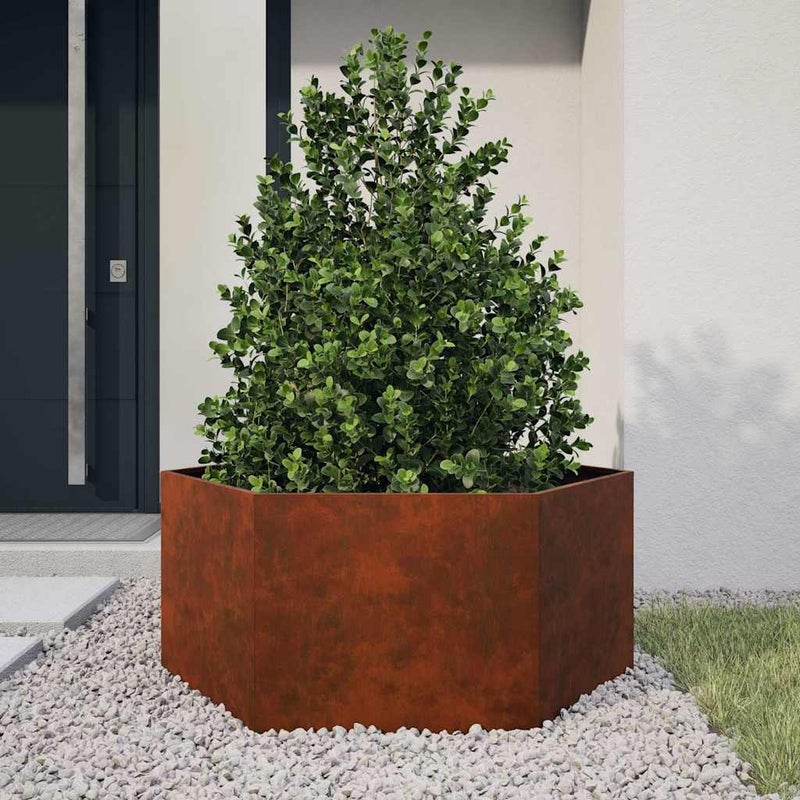 vidaXL Donica, rdzawa, 90x90x45 cm, stal kortenowska
