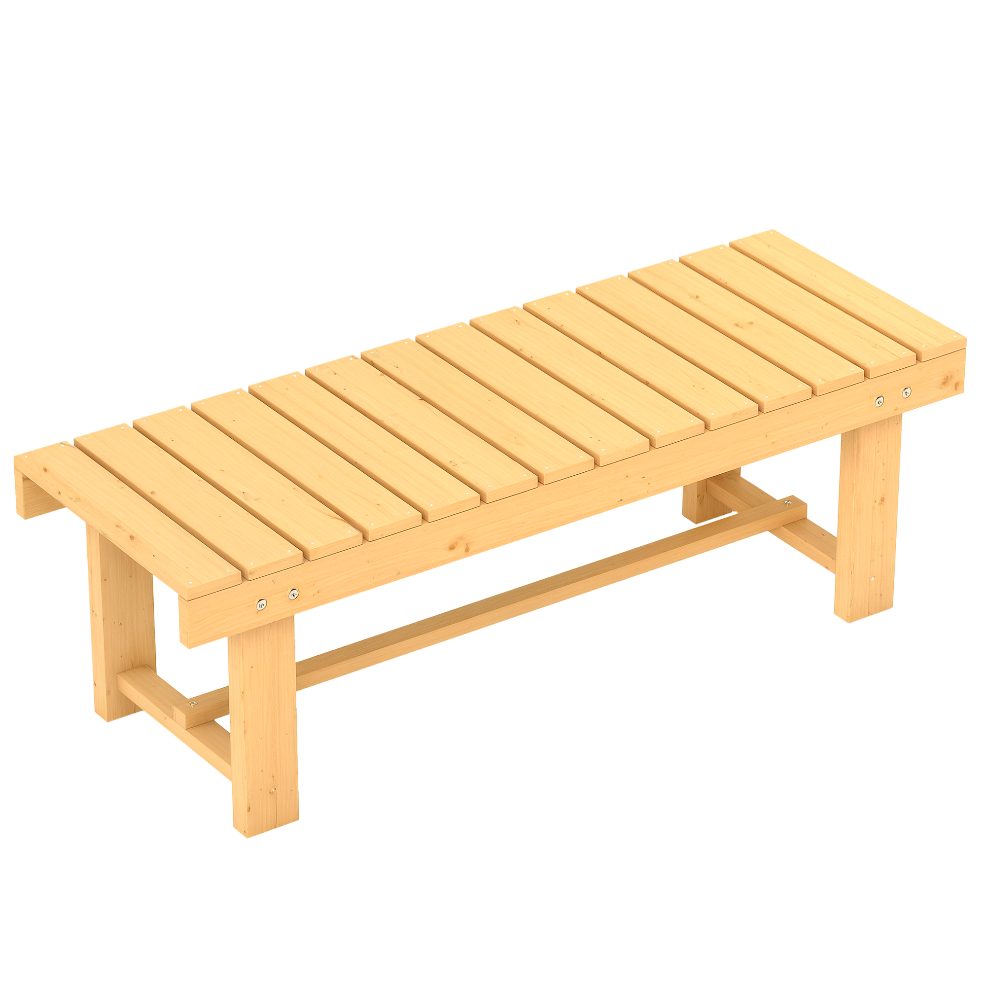 Dwuosobowa ławka ogrodowa z drewna jodłowego do ogrodu lub na taras, udźwig do 250 kg, 110 x 38 x 35 cm, kolor naturalny