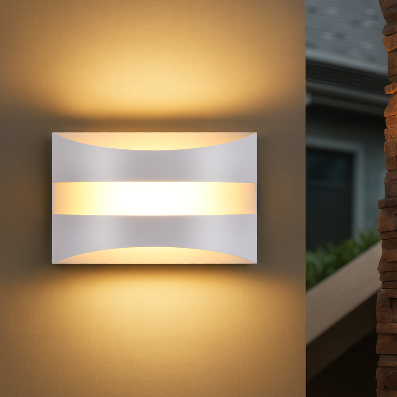 Biała lampa ścienna LED do wnętrz Nettlife – nowoczesny design, 3000 K, 5 W, ciepłe białe oświetlenie ścienne, oświetlenie w górę i w dół