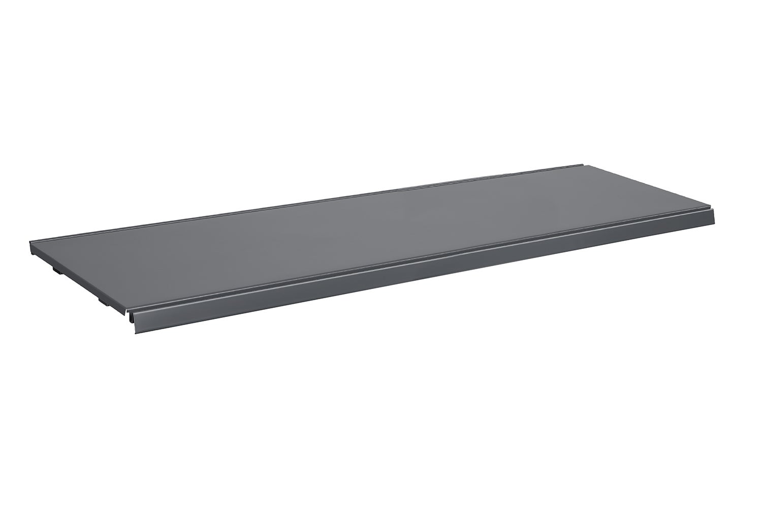 Półka do regału sklepowego metalowa 37x125cm ciemny szary mat KTD
