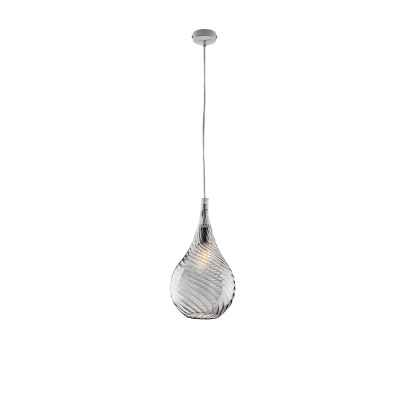 Zawieszenie Pluvia Iron z szarym szkłem pyreksowym 1 światło 142 Ø20 BL264-S1-GR