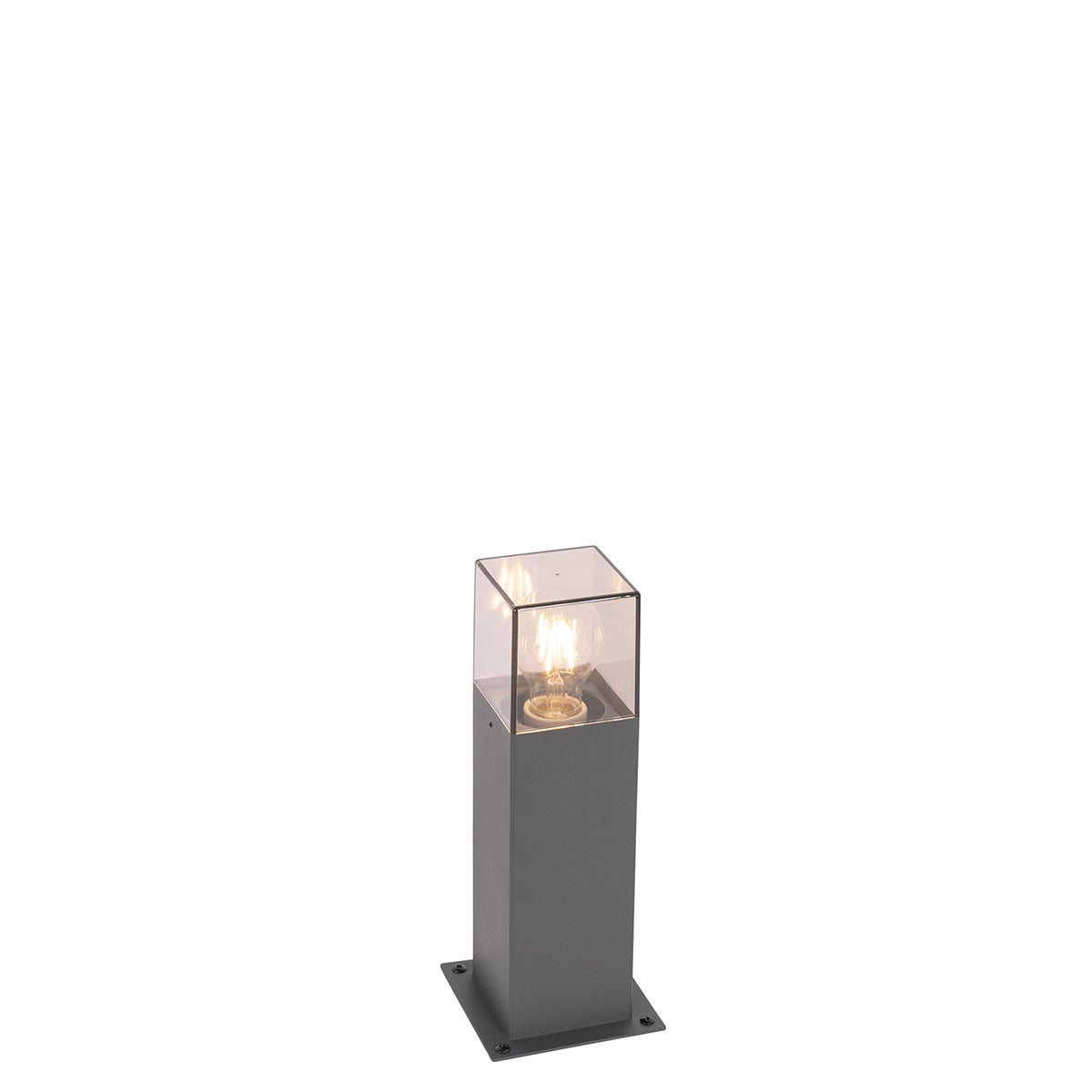 Qazqa nowoczesny lampa słupkowa do ogród - Denmark - ciemnoszary, max. 15w, kompatybilny z żarówką LED, e27, 30cm, IP44