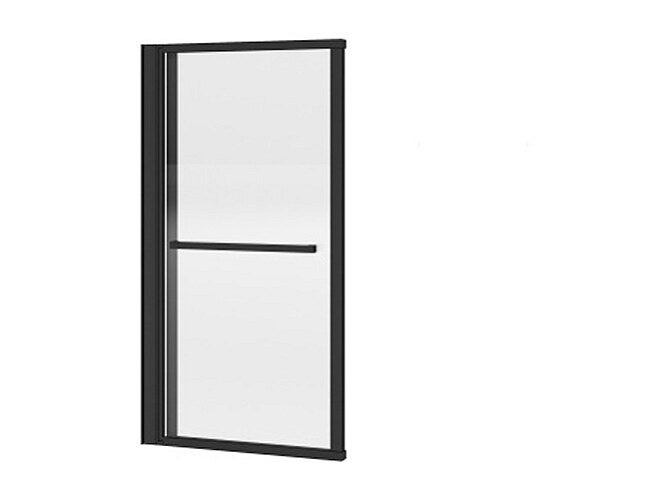 Przesuwno-podnoszona ścianka prysznicowa do wanny z uchwytem na ręcznik – czarny mat – 120 x 140 cm – VESLIRA