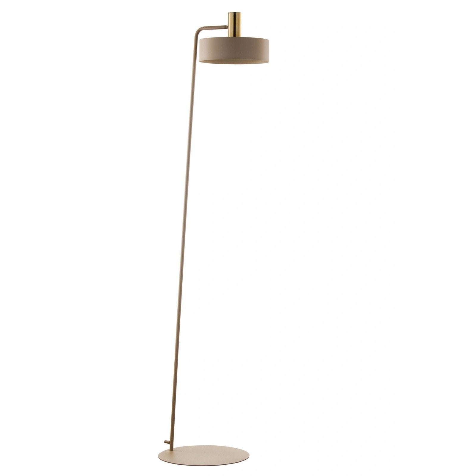 Lampa podłogowa elegancka beżowo-złota okrągły klosz 1xE27 15W VITRUM GOLD Sigma Lighting