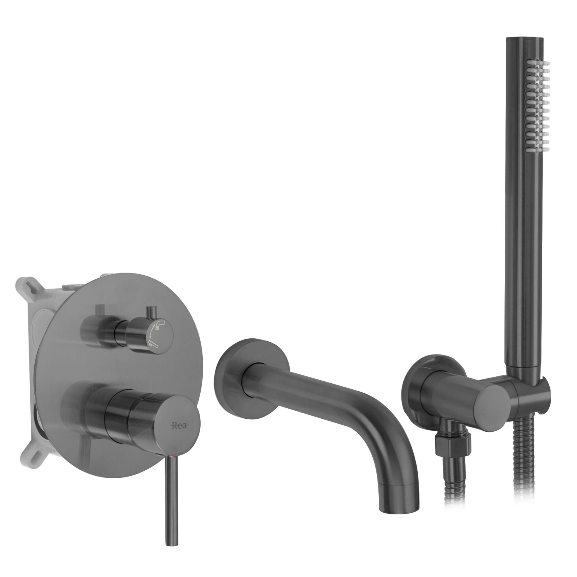 Bateria wannowa podtynkowa Rea Lungo Tytan + Box