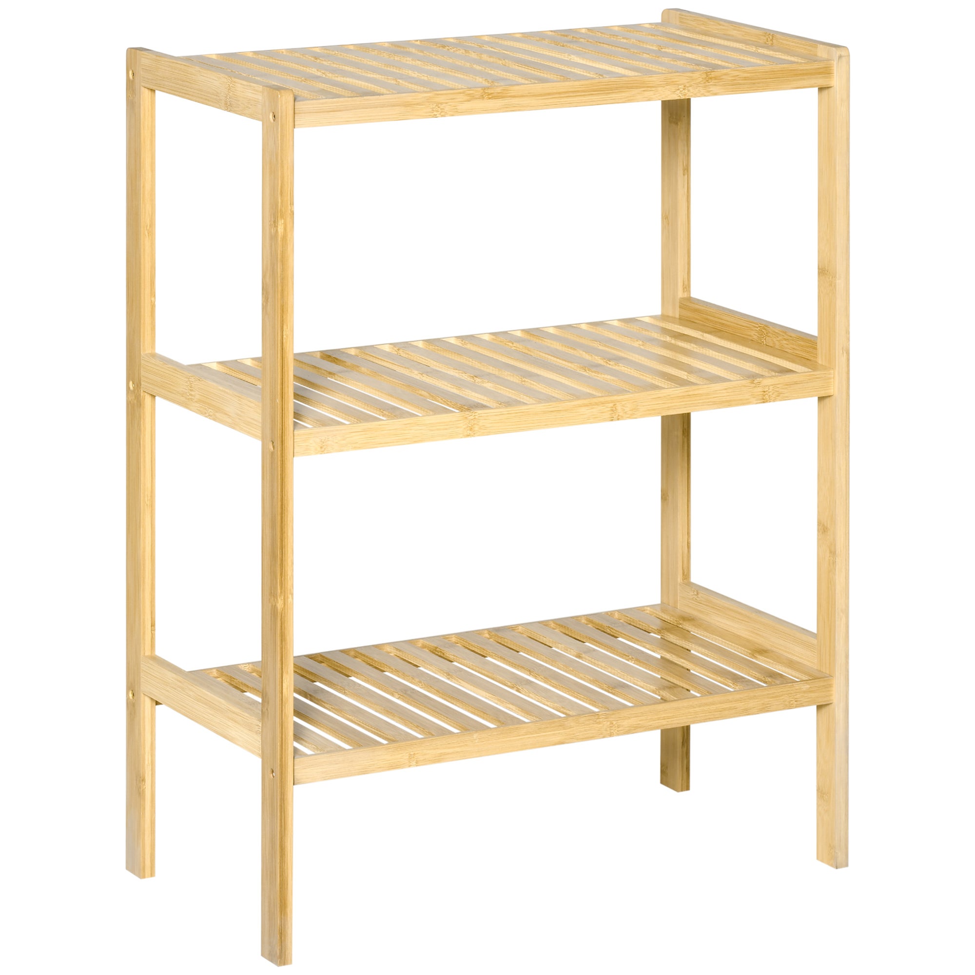 Półka bambusowa z 3 półkami, bambus, 62 cm x 33 cm x 80 cm, naturalna