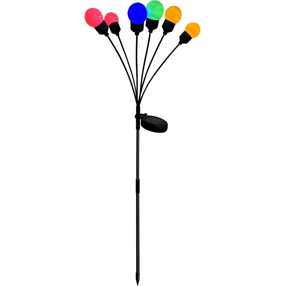 Lampa solarna tańczące na wietrze kolorowe kuleczki 6 Led 75 cm