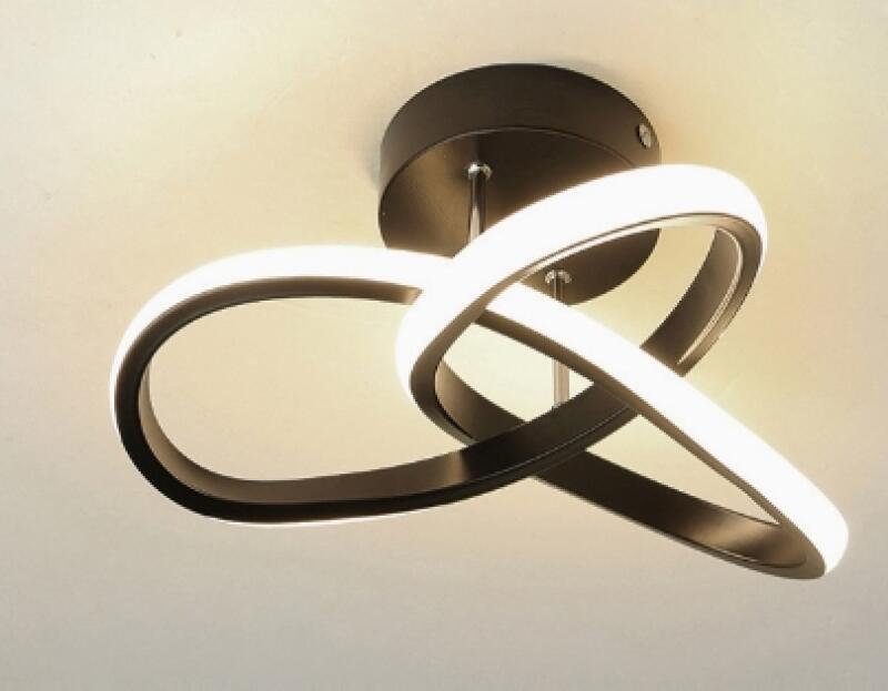 Nowoczesna lampa sufitowa LED – Wyjątkowy i kreatywny design – Czarna, odpowiednia do korytarzy, salonów, sypialni, kuchni i biur (światło trójkoloro