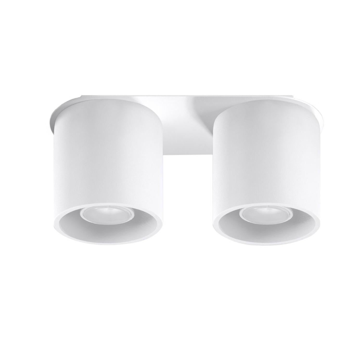 Plafonnier Aluminium Blanc GU10 2 Orbis