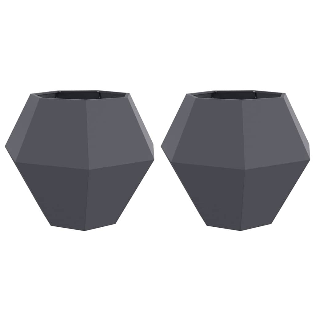 Donica 2 szt. Antracyt 100 x 100 x 80 cm Stal