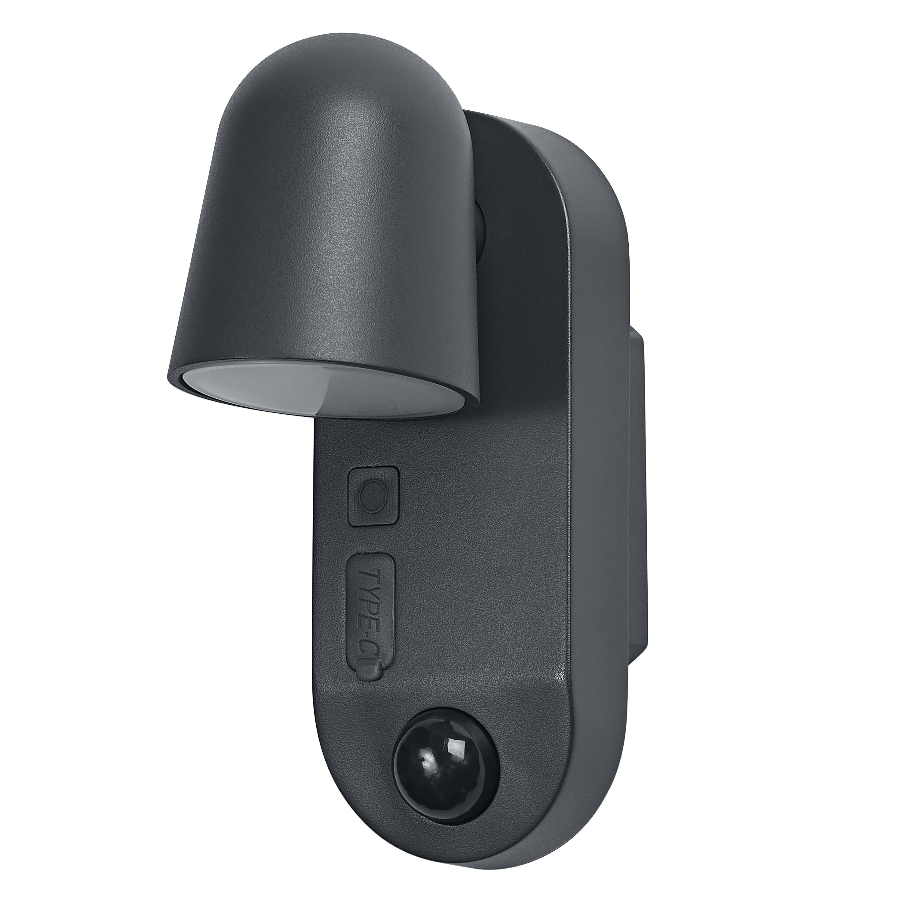 OSRAM lampa ścienna zewnętrzna Ciemnoszara, IP54, czujnik światła