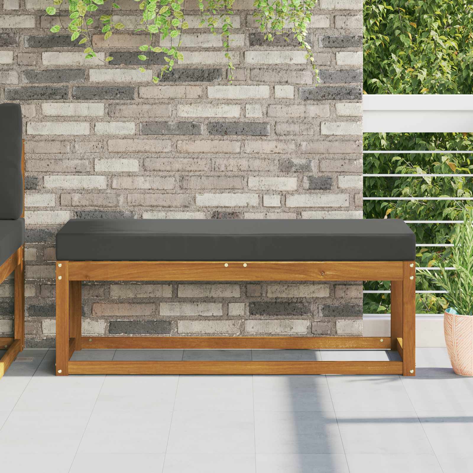 Poduszka siedzeniowa na zewnątrz Antracyt 115 x 40 x 8 cm vidaXL
