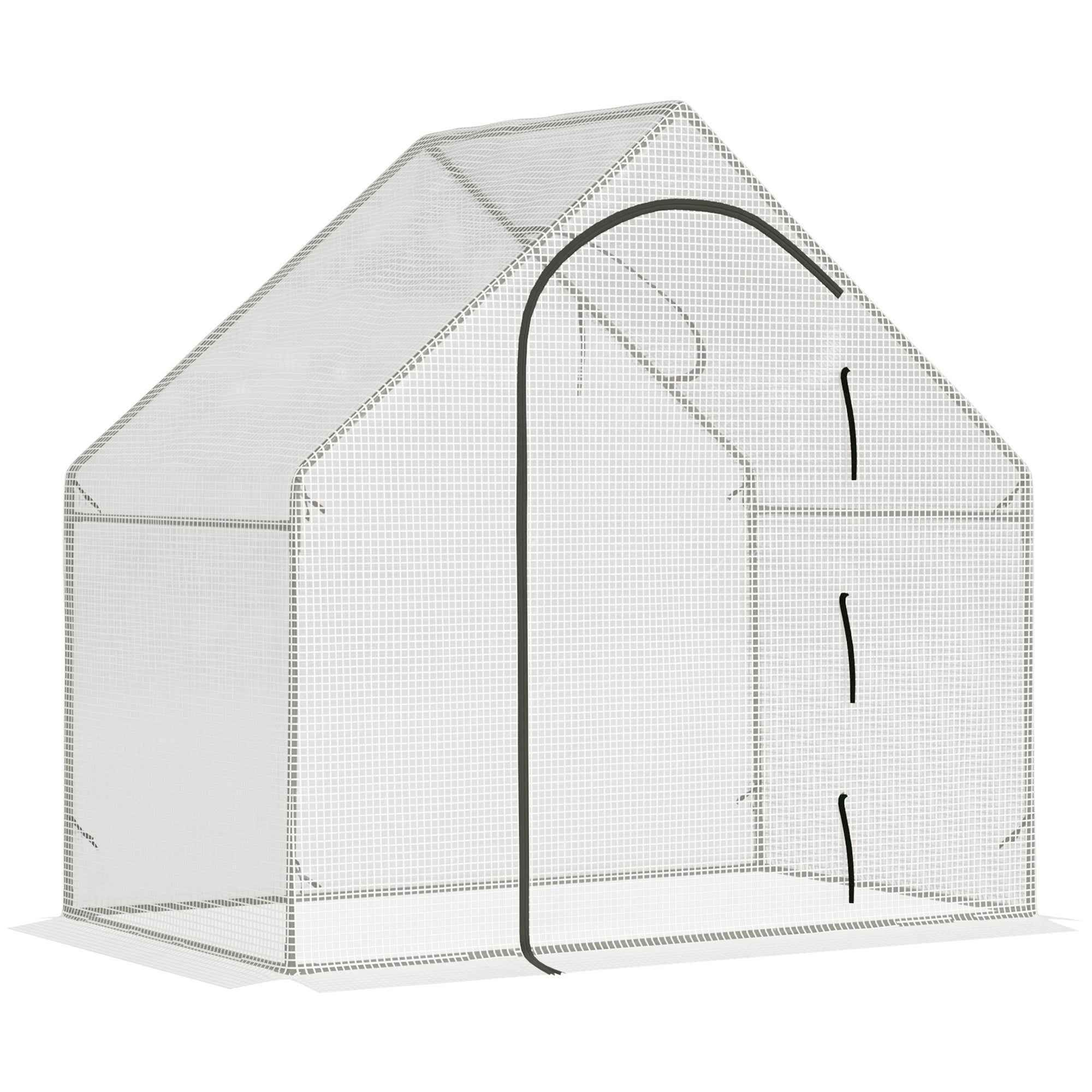 Mini szklarnia walk-in, stal, drzwi/okno, PE, 180x100x168cm, biała