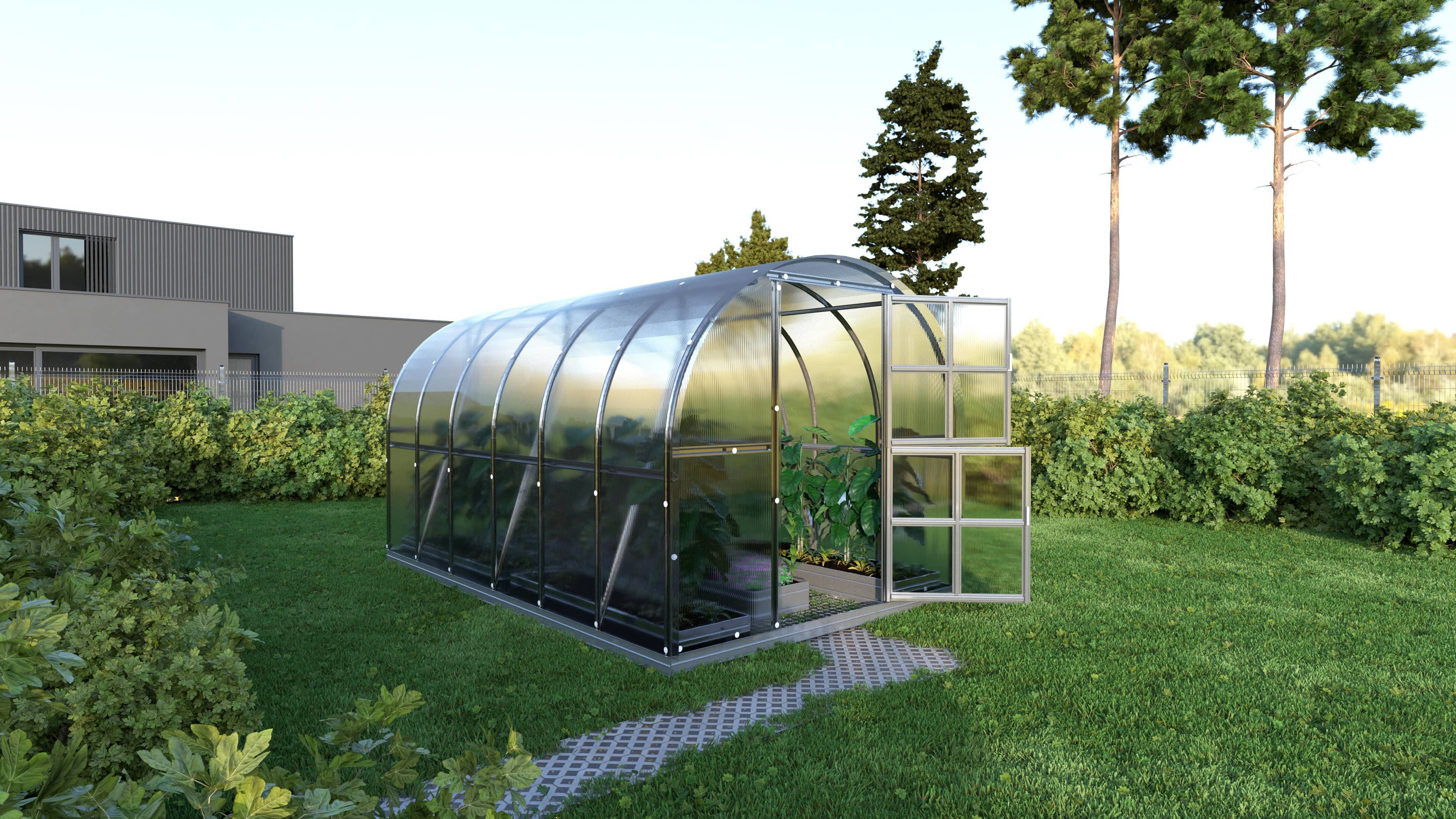 Zestaw Szklarnia KLASIKA ARCH PREMIUM 12 m² (3x4 m), 6 mm - 8 akcesoriów w zestawie