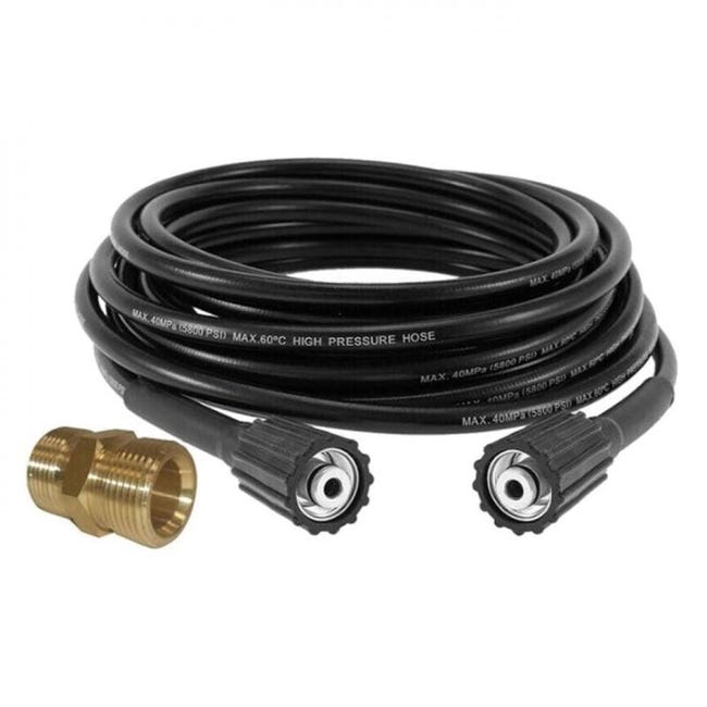 Wąż przedłużający do myjki wysokociśnieniowej, 50 stóp, 5800 psi, z adapterem dużej mocy, wąż gumowy PVC