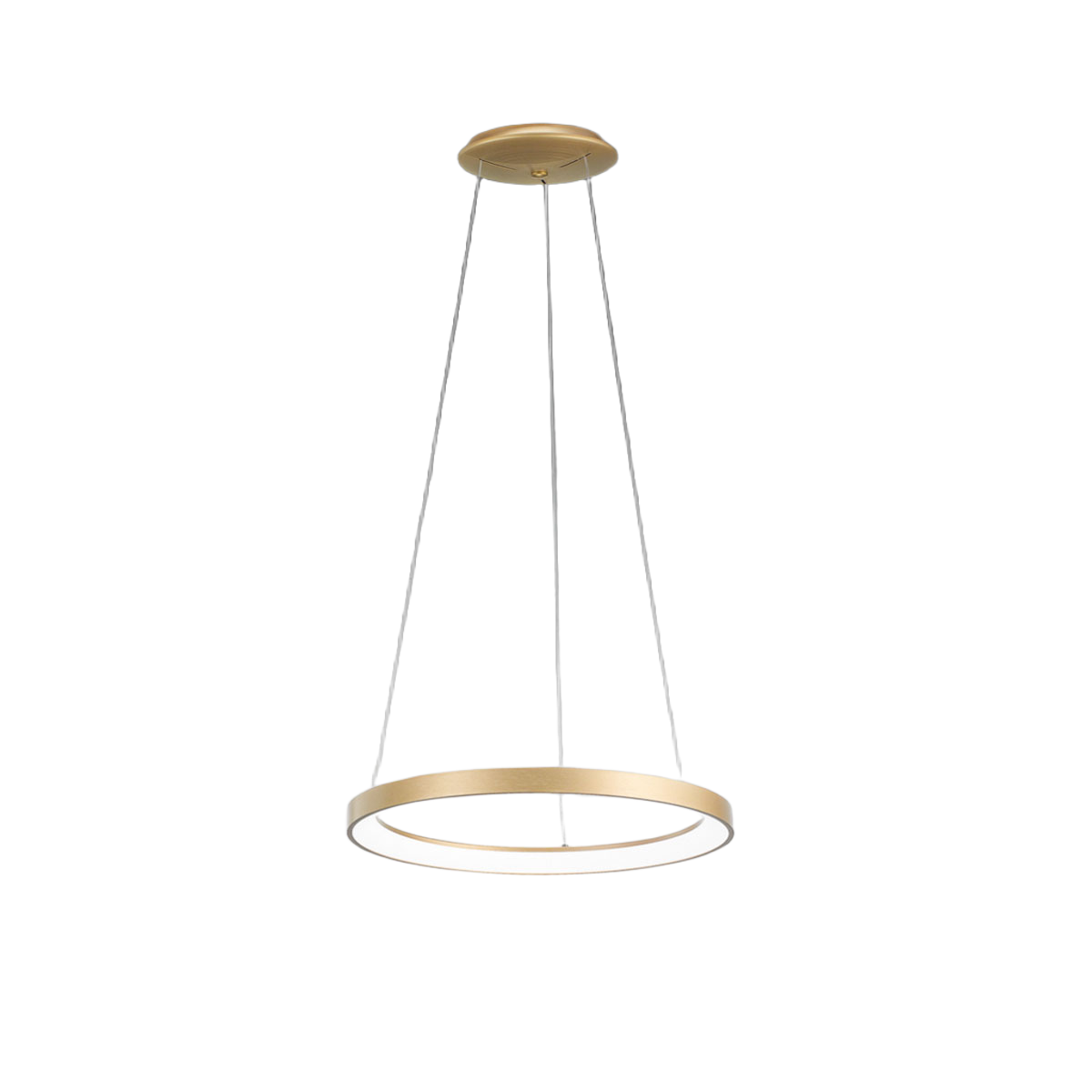 Lampa wisząca KRIZIA S/M 3000K Gold - 50W LED 2800lm z możliwością ściemniania fazowego i wciskania, szczotkowane aluminium - Gea Luce
