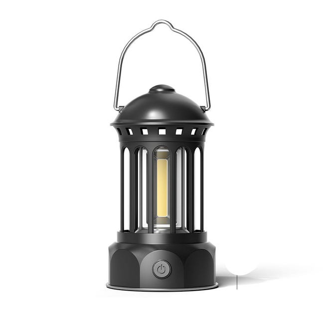 Latarka kempingowa LED, retro lampa zasilana bateriami, wodoodporna IPX4, regulowana jasność, idealna na kemping, wędkowanie, do ogrodu, na piesze wyc