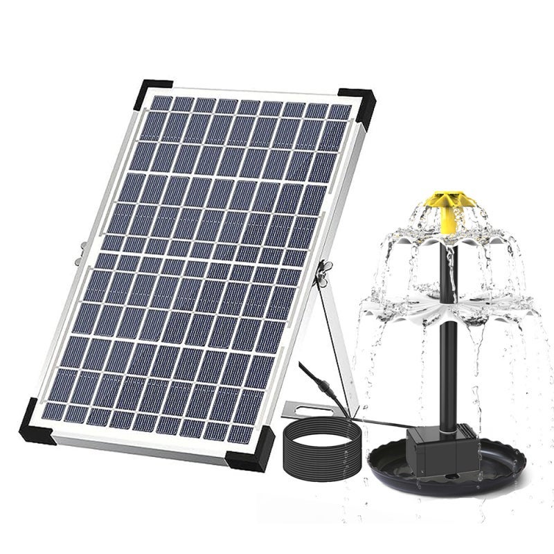 Pompa Fontanny Solarnej 10W do Ptasich Poideł, 9 Dyszy, Zasilana Słońcem, do Ogrodu/Stawu/Basenu/Akwarium/Tarasu