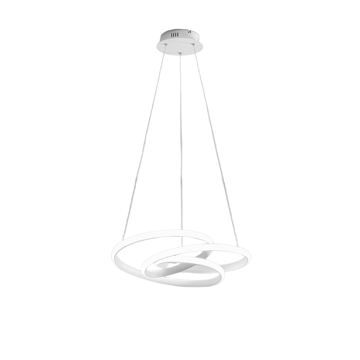 Lampa wisząca Diva S/G White – żyrandol LED 42 W, 3000 K, 2600 lm, z aluminium i silikonu, dyfuzja 360 stopni, ściemnialna – Gealuce