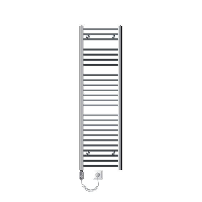LuxeBath Elektryczny grzejnik lazienkowy Sahara 400x1500 mm Chrome Proste podlaczenie boczne i pret grzejny 1200 W z termostatem i wyswietlaczem