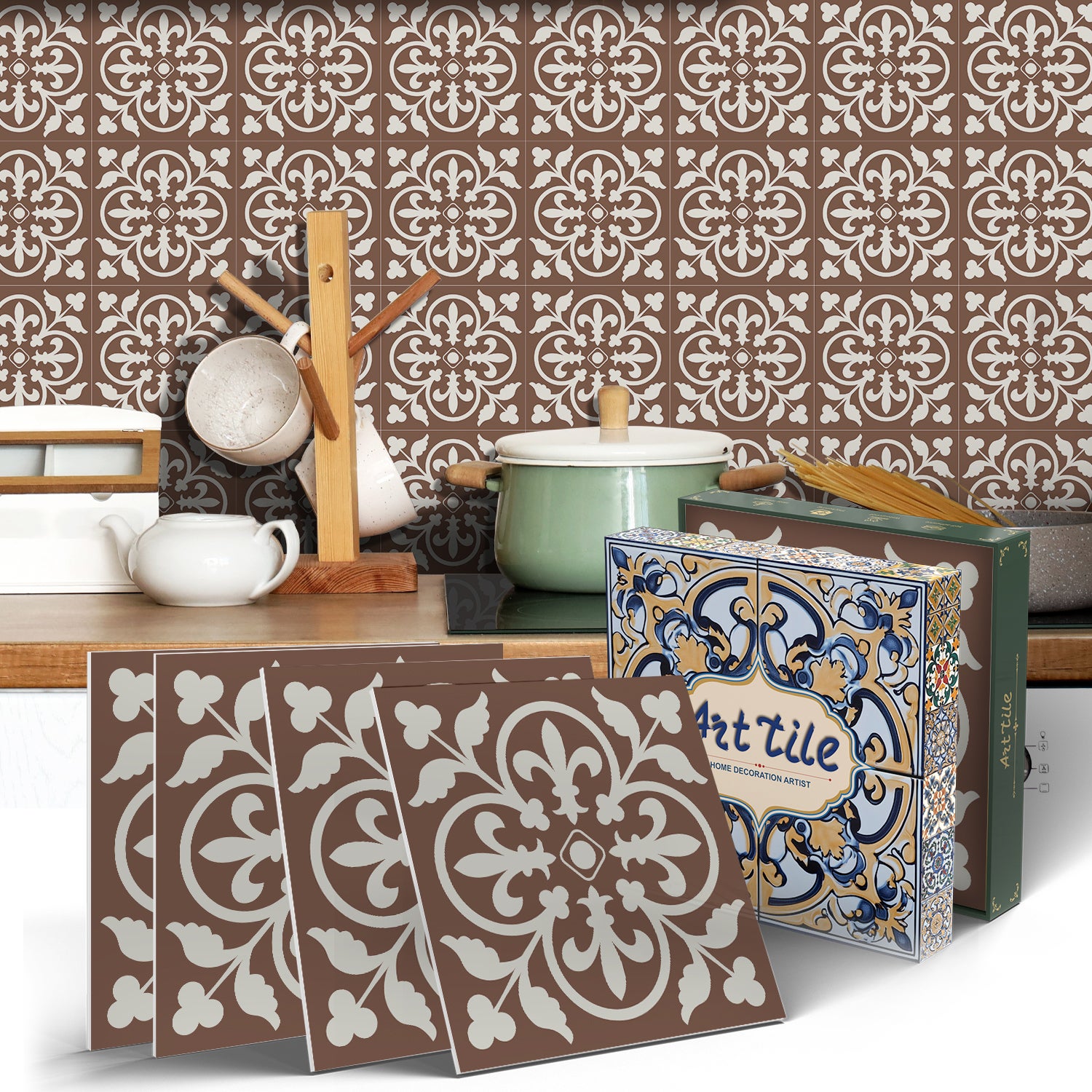 Zestaw 12 samoprzylepnych paneli ściennych 3D, płytki backsplash, naklejki dekoracyjne, wodoodporne i odporne na ciepło, 15 cm x 15 cm