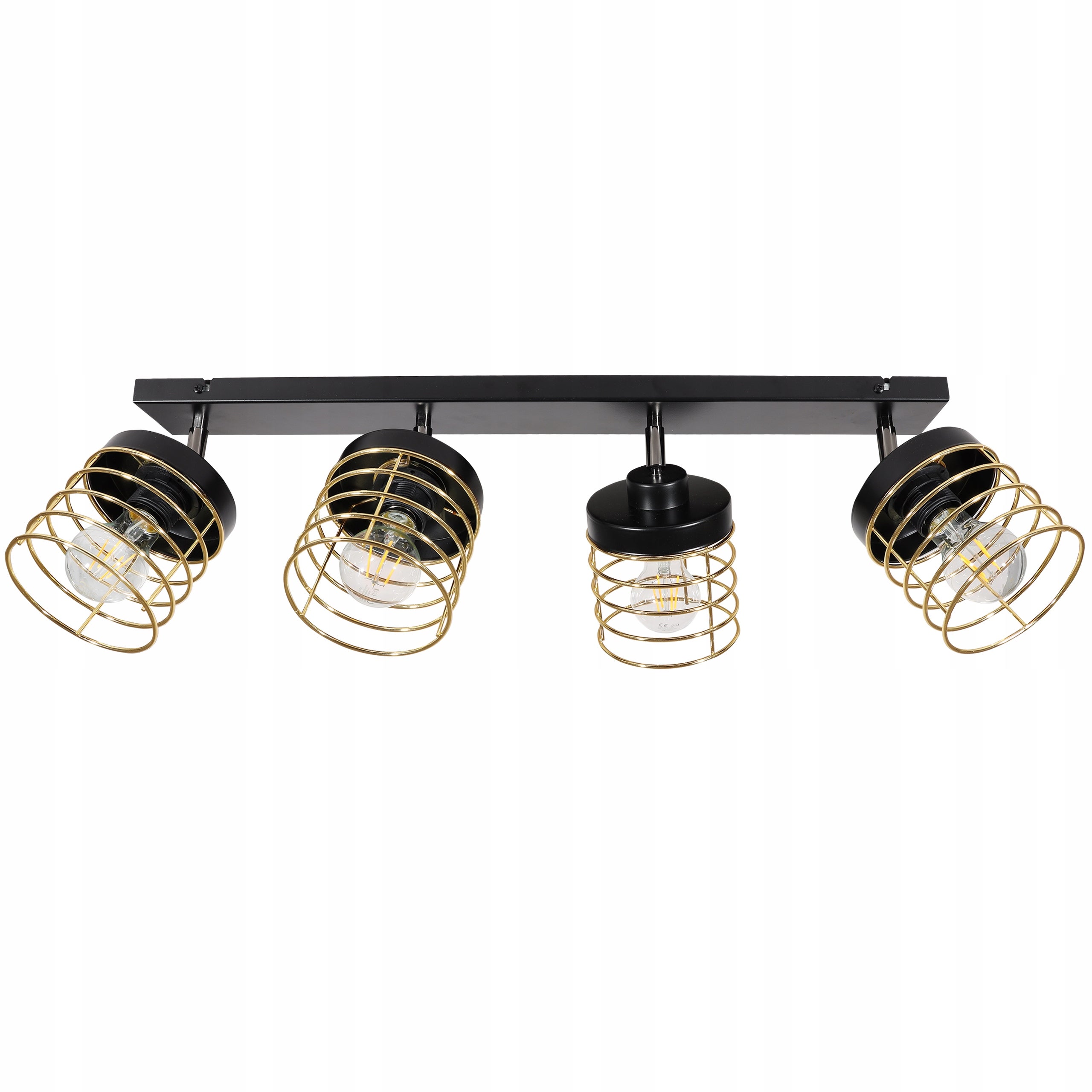 Lampa sufitowa wisząca Light Home LH Rasti 4x E27 abażur prostokątny druciany miodowy nowoczesna