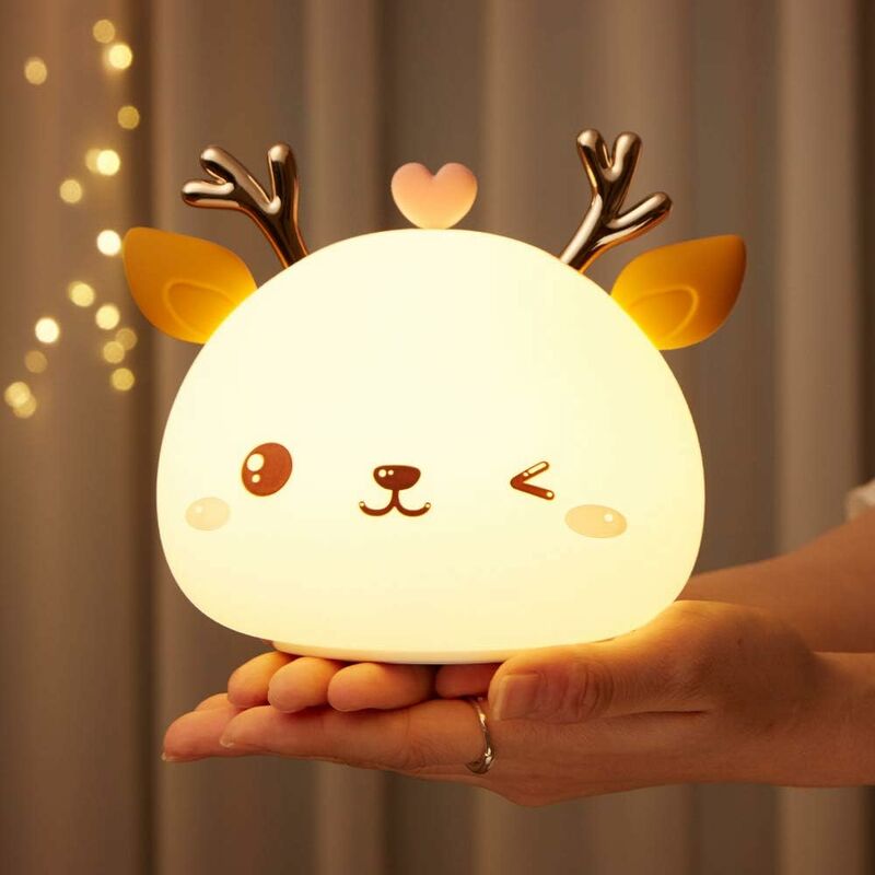 Lampka nocna dla dzieci, akumulatorowa lampka nocna LED dla dzieci, lampka nocna, 7-kolorowa silikonowa lampka nocna, wielokolorowe światło w kolorze