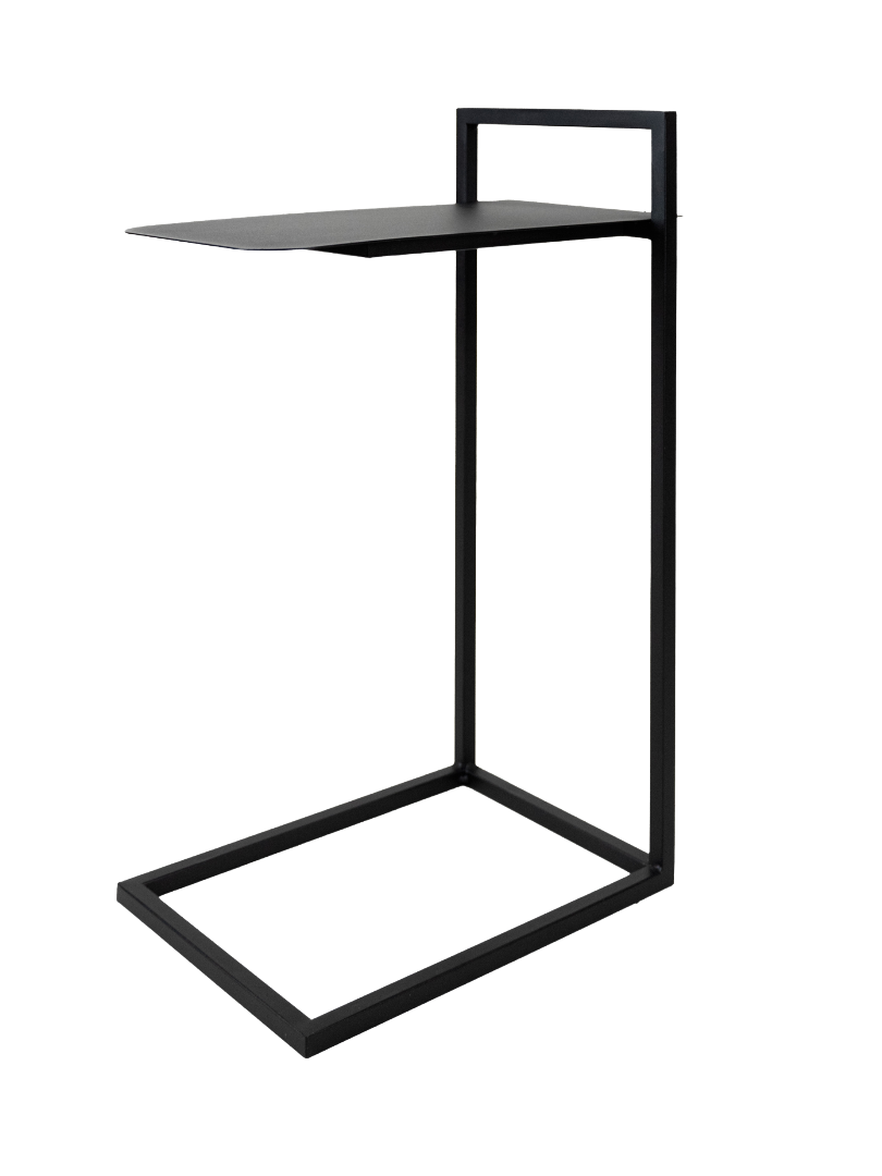 Stolik pomocniczy typu C Uptrend Lille black wsuwany pod kanapę, metalowy stelaż, czarny 1 szt.