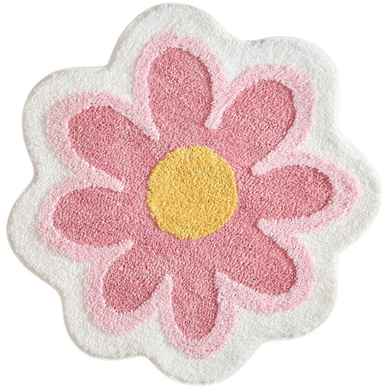 kształcie kwiatka, chłonne i antypoślizgowe, odpowiednie do łazienek, wanien i pryszniców, wymiary 60 cm x 60 cm, (1 sztuka)