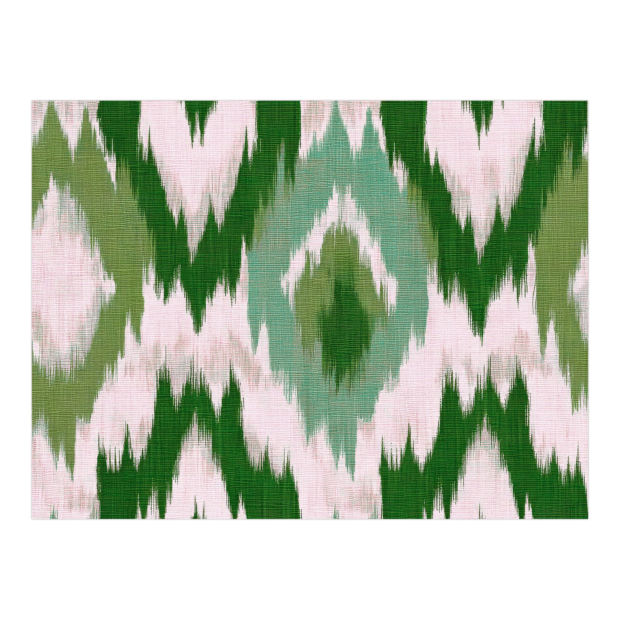 Dywan z PVC do wnętrz i na zewnątrz Ikat Esmeralda 133x200 cm - Winyl drukowany, antypoślizgowy, zmywalny, odporny — na taras i do domu.