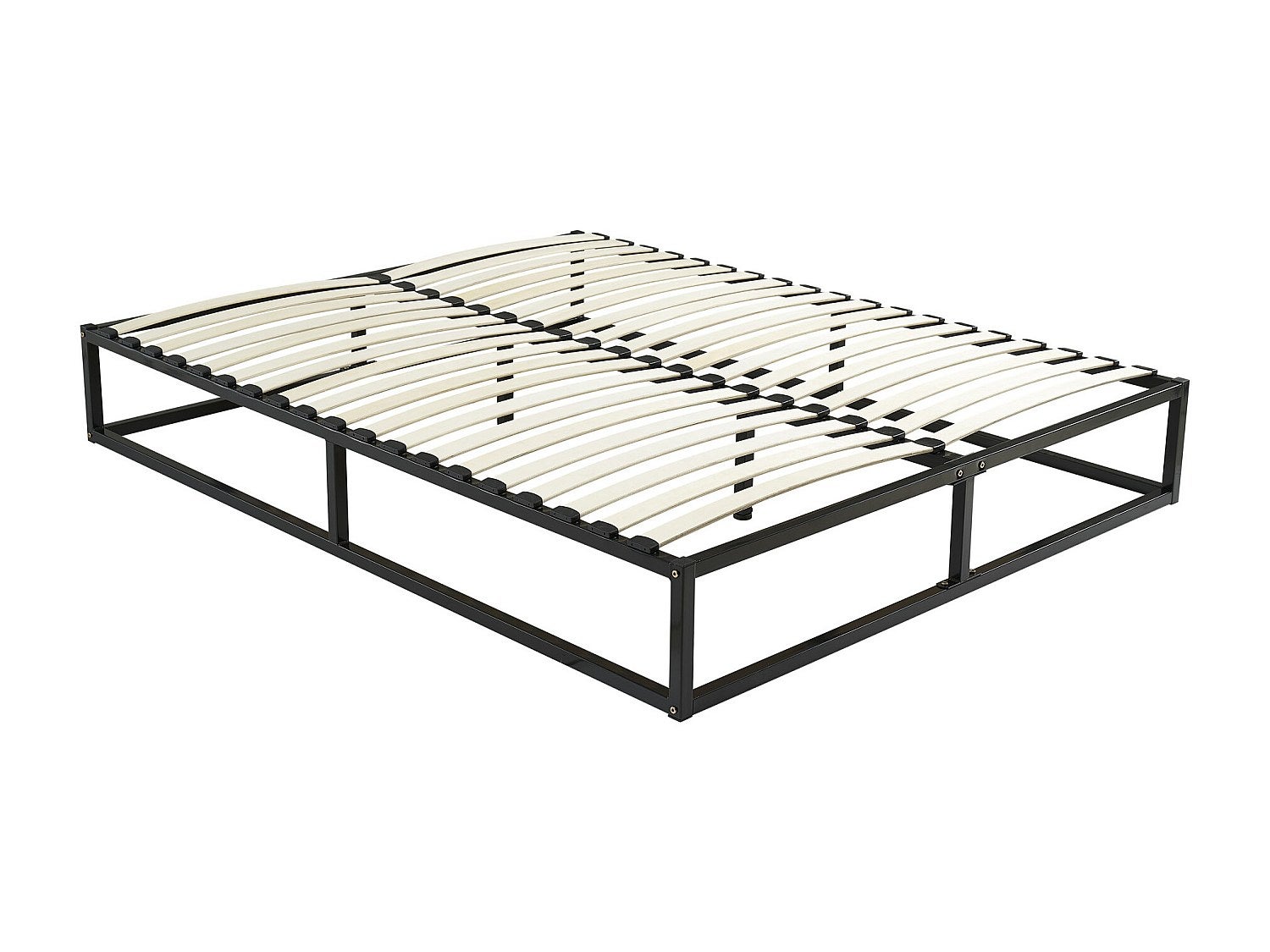 Rama z listewkami metalowa 160 x 200 cm - 2 x 19 listewek - Czarny - RAMMUS marki YSMÉE