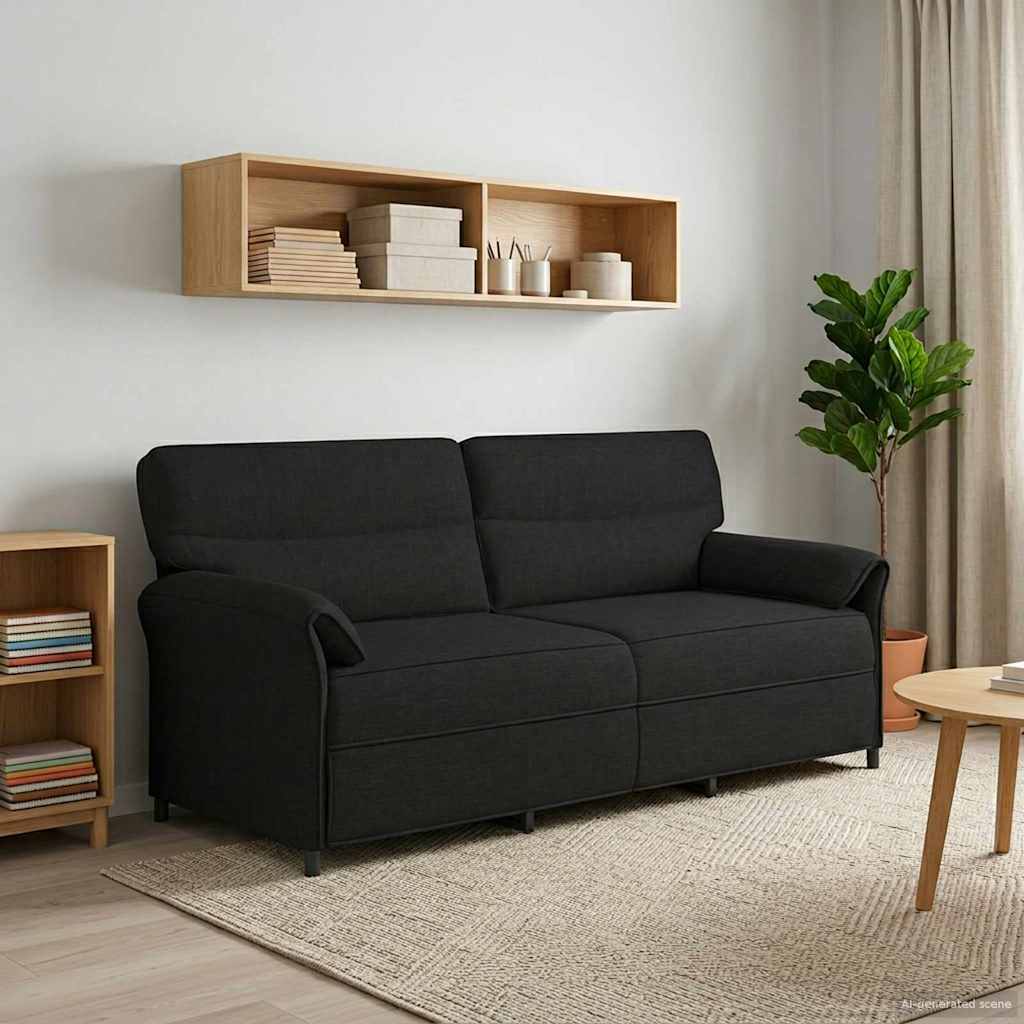 Sofa 3-osobowa Czarny 198 x 83 x 95 cm tkanina vidaXL
