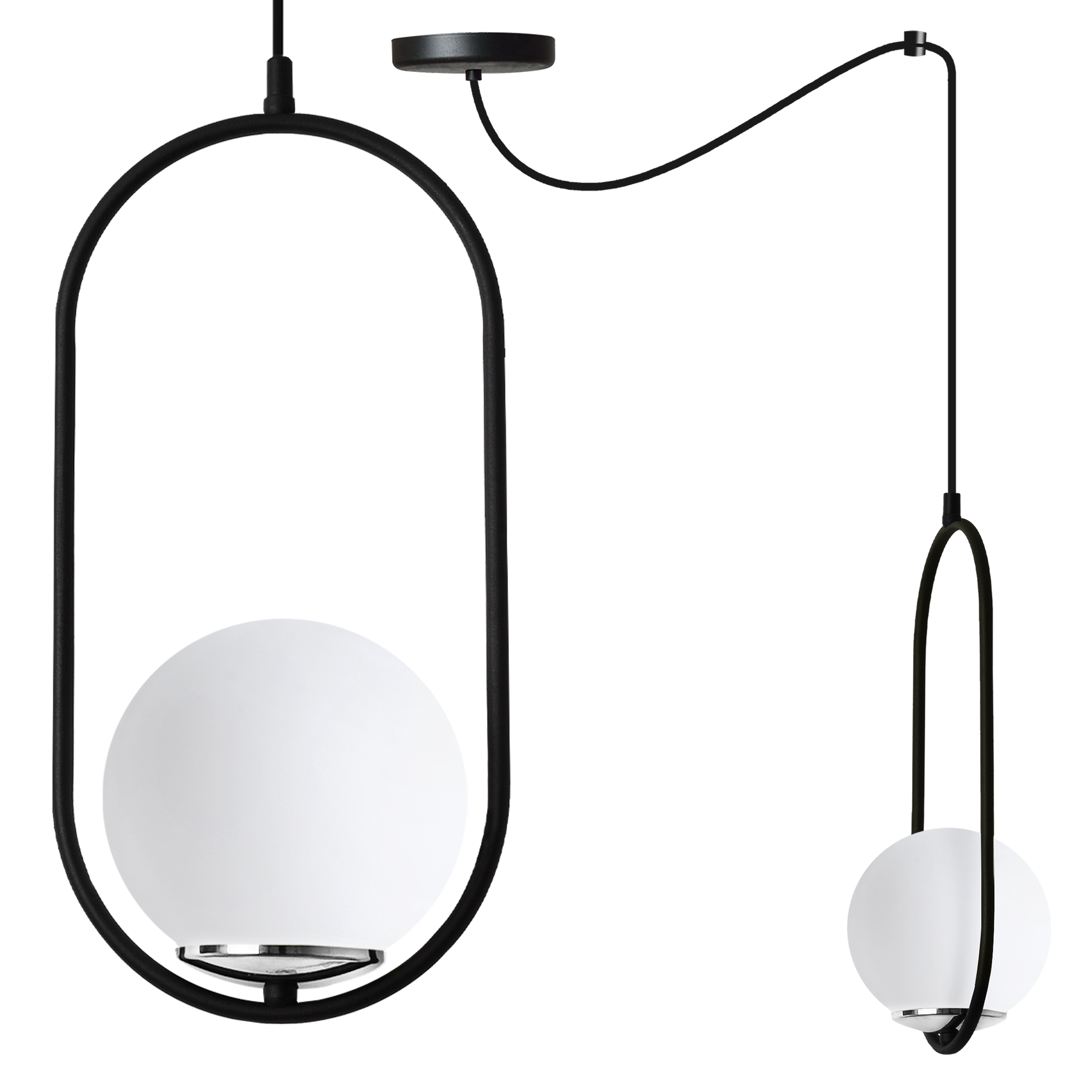 Lampa sufitowa wisząca Light Home LH Luna Pająk 1x E14 biały/czarny/chrom