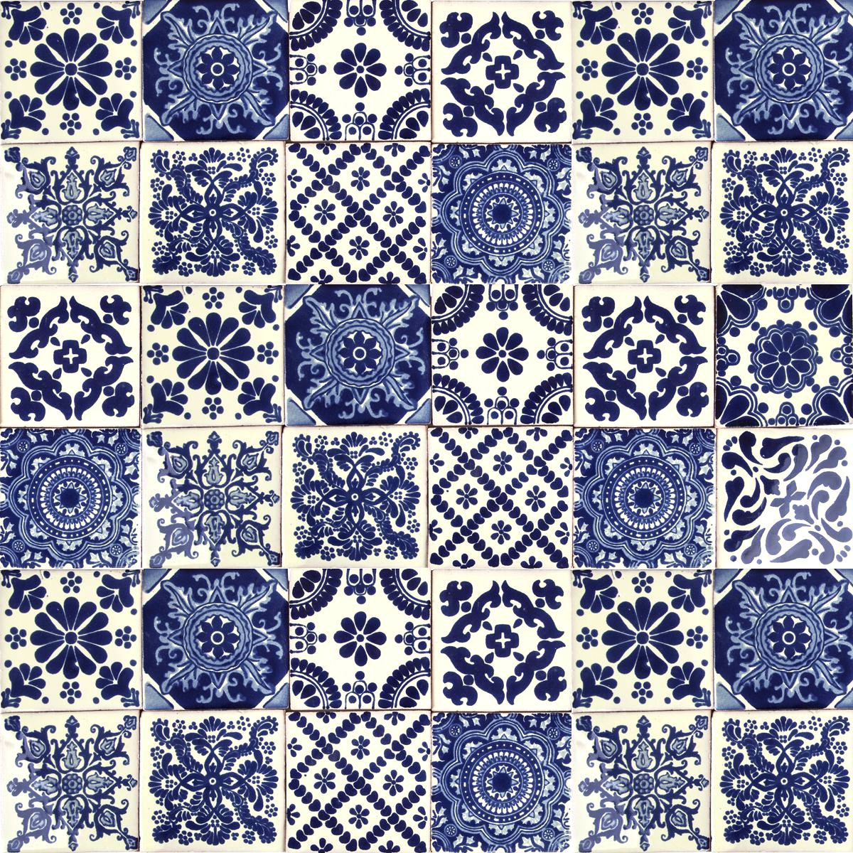 Płytki meksykańskie Azul Luz 10,5×10,5 cm – 30 sztuk – dekoracyjne płytki do łazienki, prysznica i schodów.