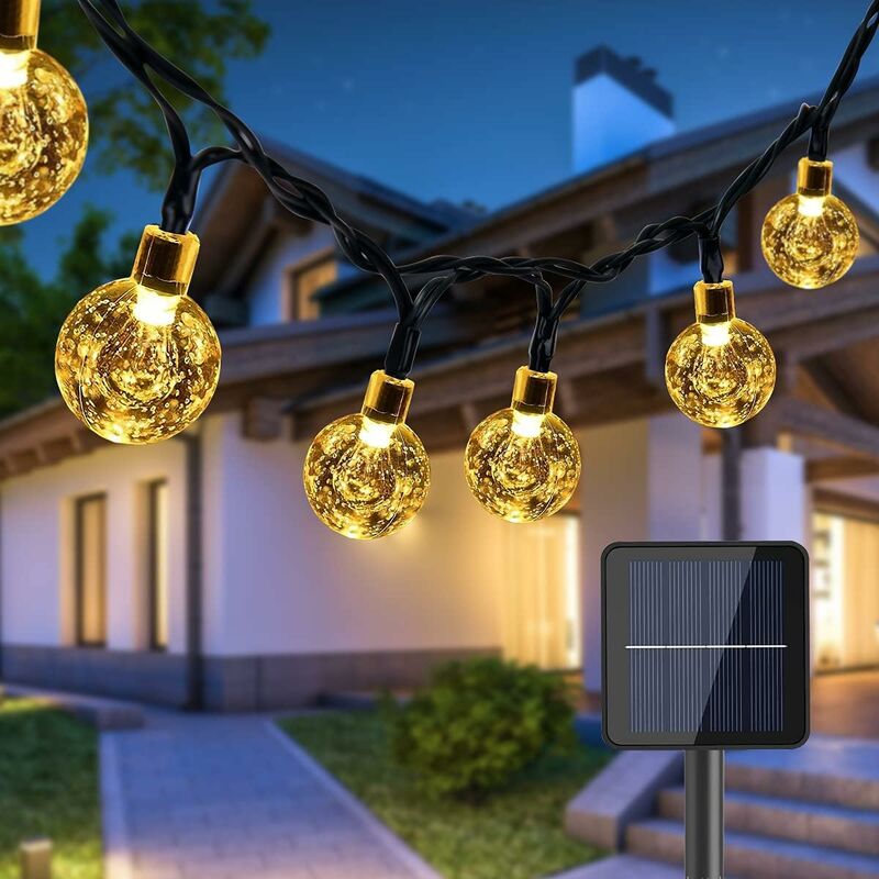 Led Zewnętrzne Lampki Choinkowe Słoneczna Żarówka Kula Wodoodporne Oświetlenie Trybów do Ogrodu Wewnętrznego Zewnętrznego Boże Narodzenie Taras Patio