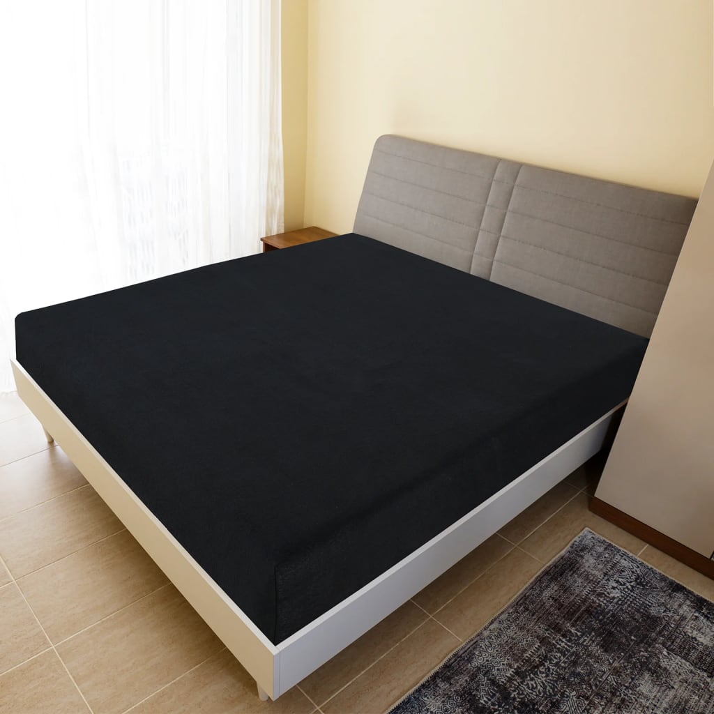 Prześcieradła, 2 szt., czarne, 100x200 cm, dżersej bawełniany vidaXL
