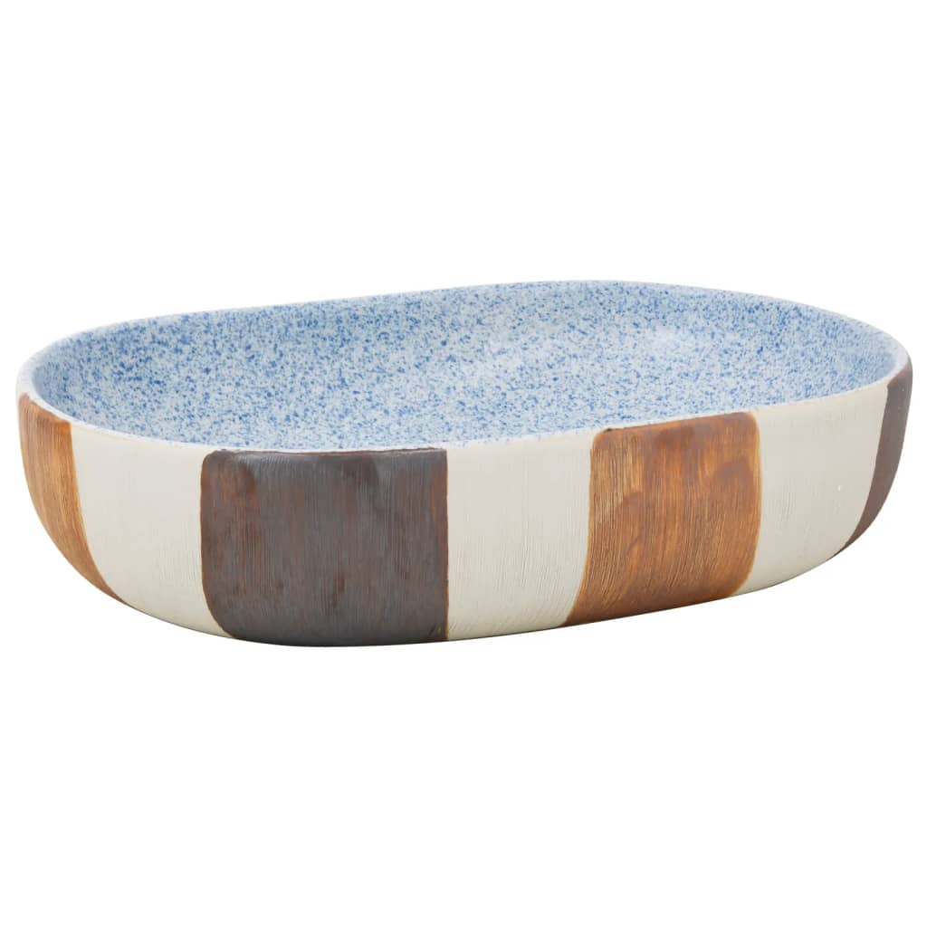 Umywalka Nablatowa Ceramiczna Owalna Wielokolorowa do Łazienki 59 cm