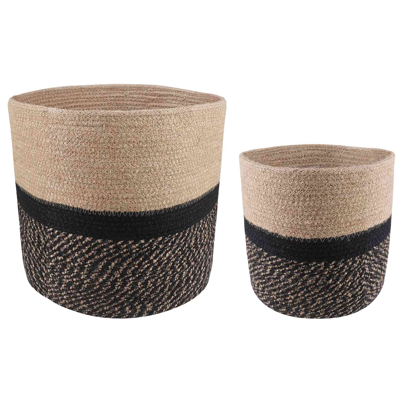 Zestaw doniczek 2 pcs Naturalny i czarny Ø 28 x 28 cm